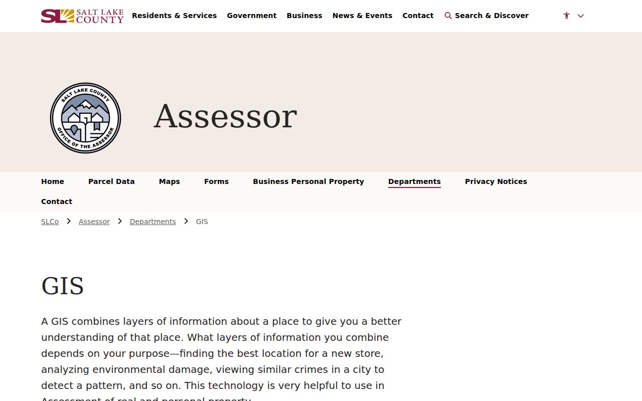 Kearns public records in Salt Lake County Assessor GIS resources